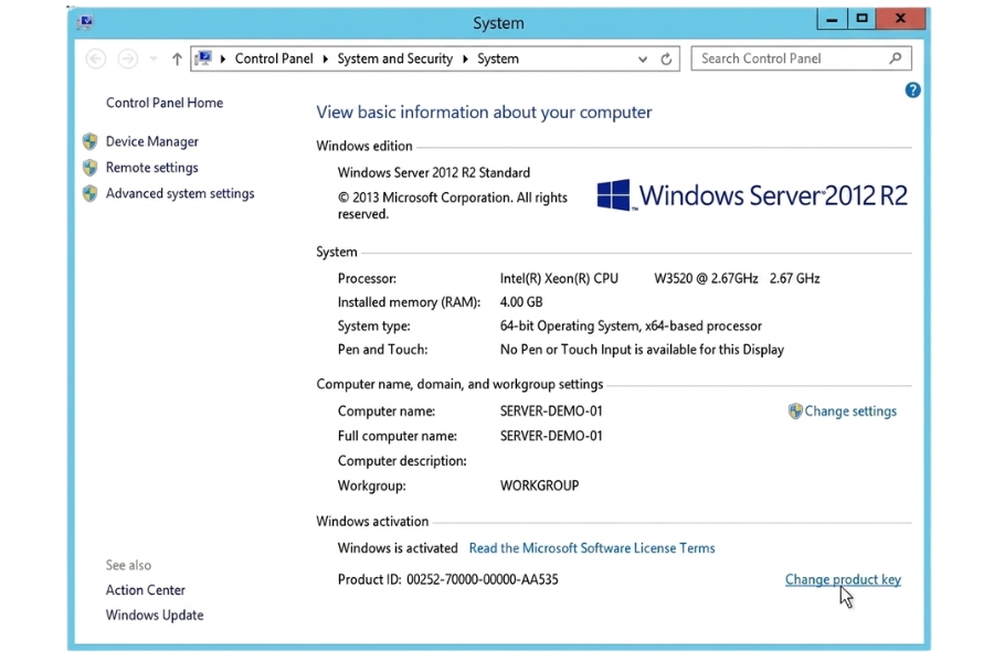 Kích Hoạt Phần Mềm Windows Server 2012 r2 Standard