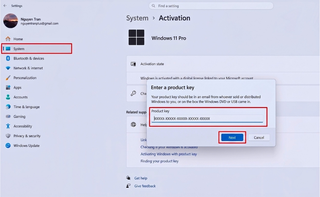 Kích hoạt Windows 11 Pro