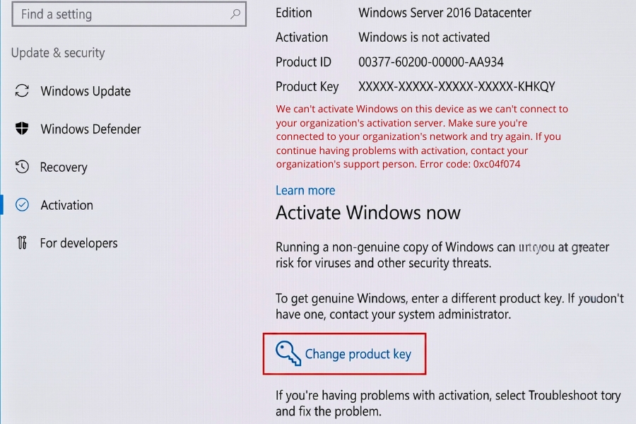 Kích Hoạt Windows Server 2016 Datacenter