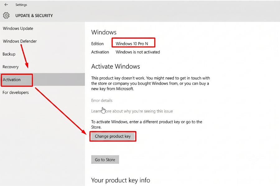 Cách kích hoạt Windows 10 pro N