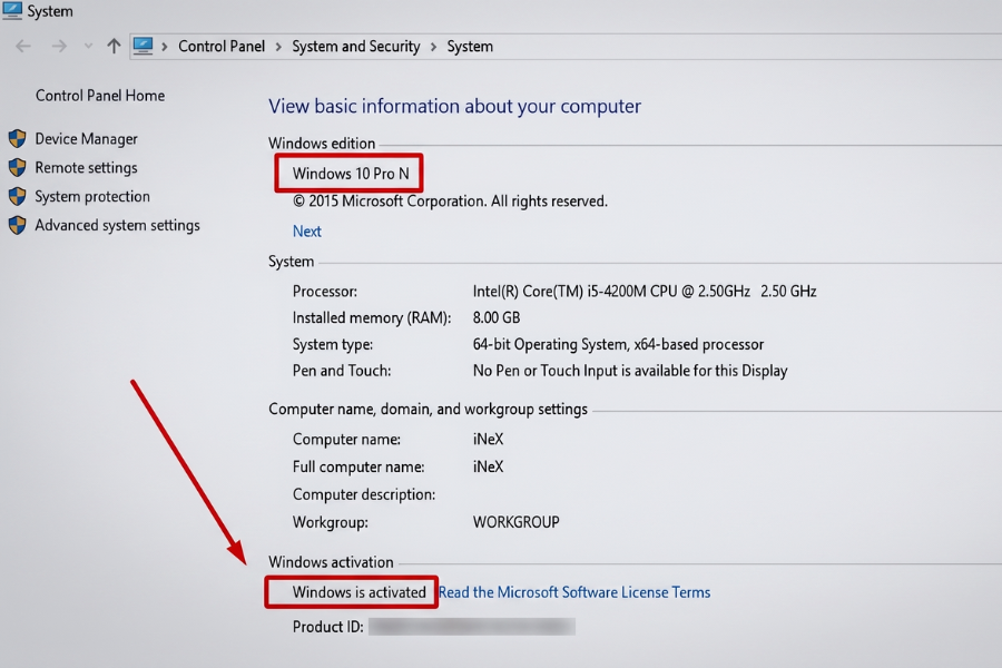 Cách kích hoạt Windows 10 pro N