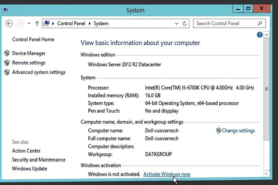 Phần Mềm Windows Server 2012 R2 Datacenter