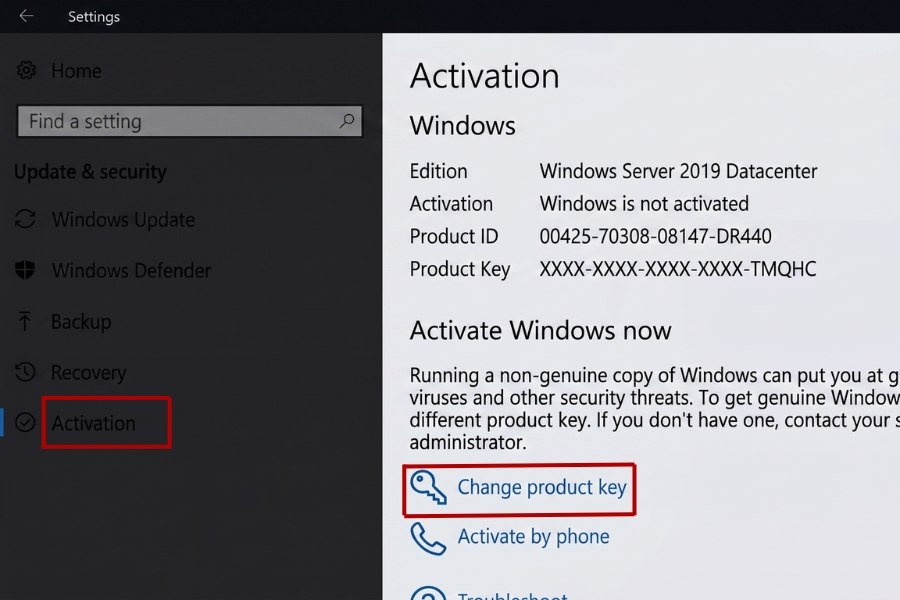 Kích Hoạt Phần Mềm Windows Server 2019 Datacenter