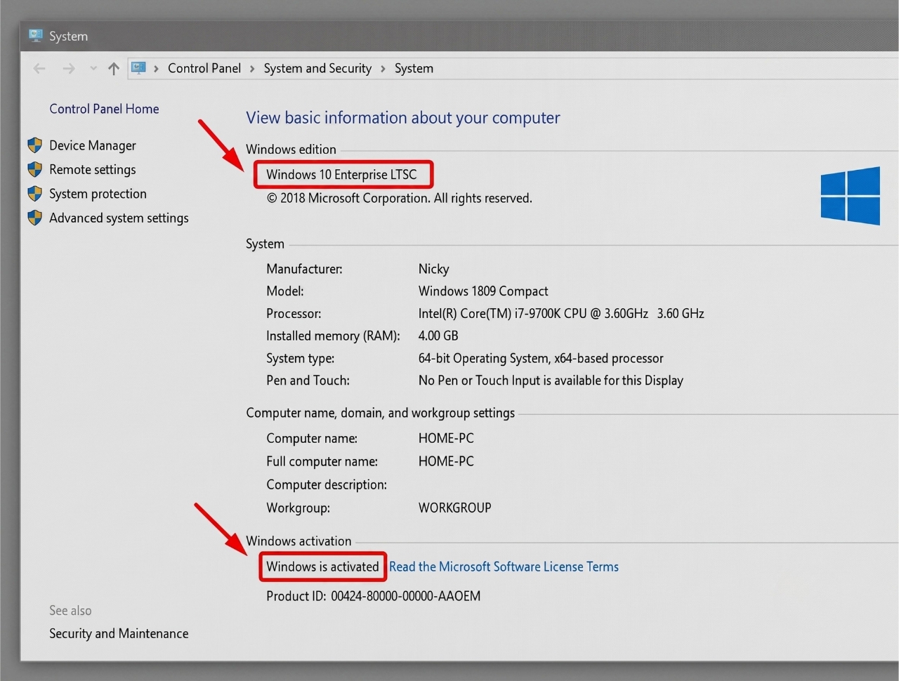 Windows 10 Enterprise LTSC 2019