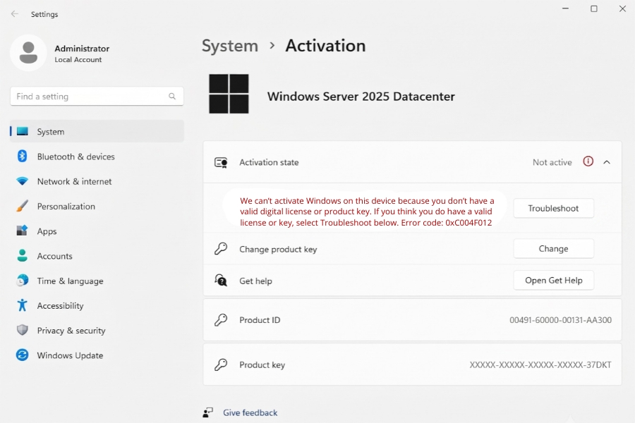Kích Hoạt Windows Server 2025 Datacenter